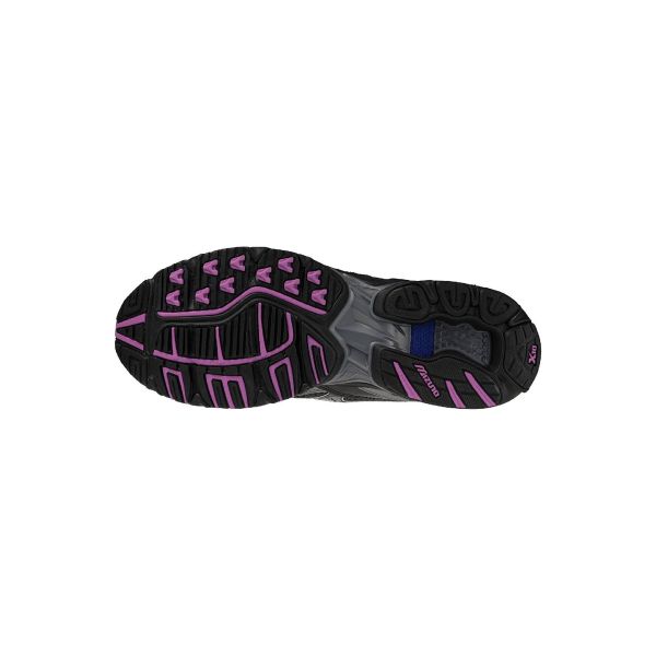 Mizuno Wave Rider 10 Удобные Прочные Беговые Кроссовки Унисекс Черный Серебристый Розовый D1GA261D02