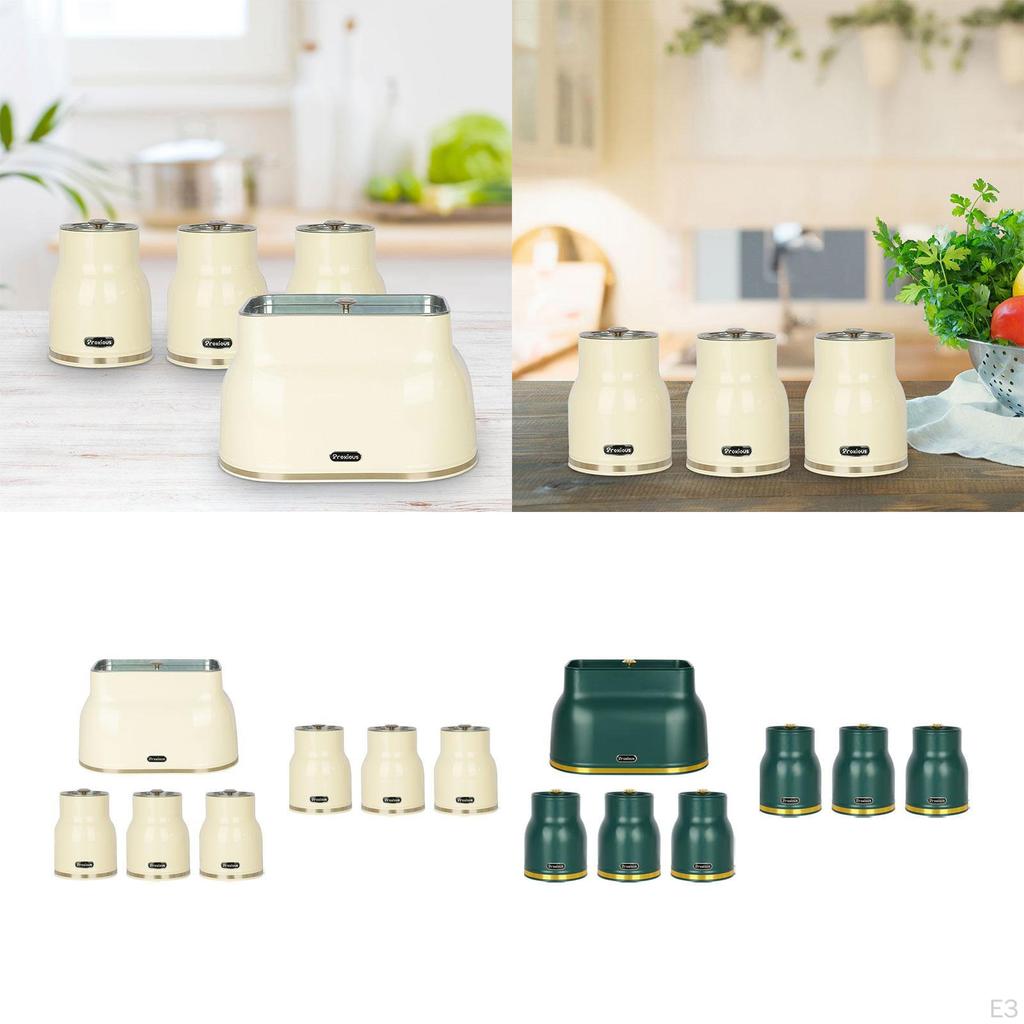 Наборы канистр для кухонной стойки, декор кухни в деревенском стиле, кофе, чай, сахар, мука