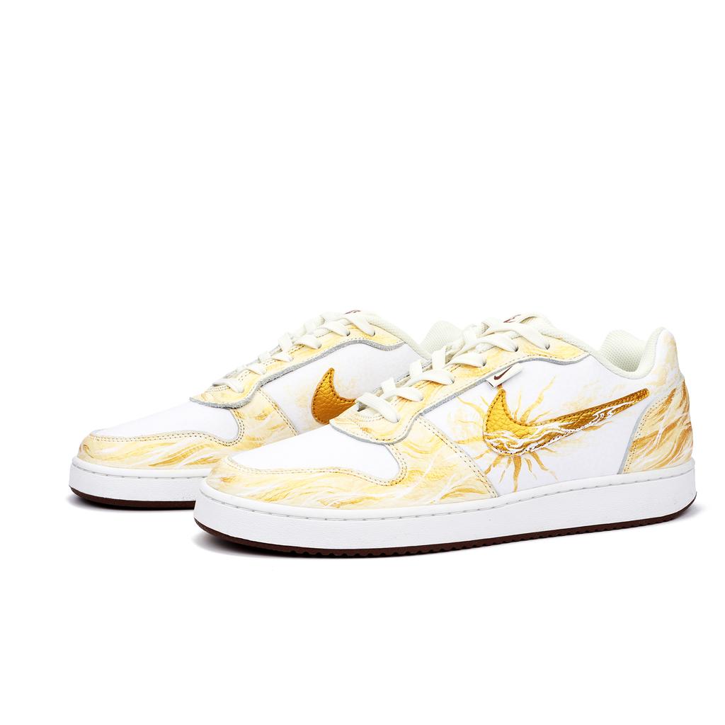 Nike EBERNON Golden Dawn Cloud, Box Waterproof And Wear resistant Low top Skateboard Shoes Men's White Gold IM3370-121(Team900-)