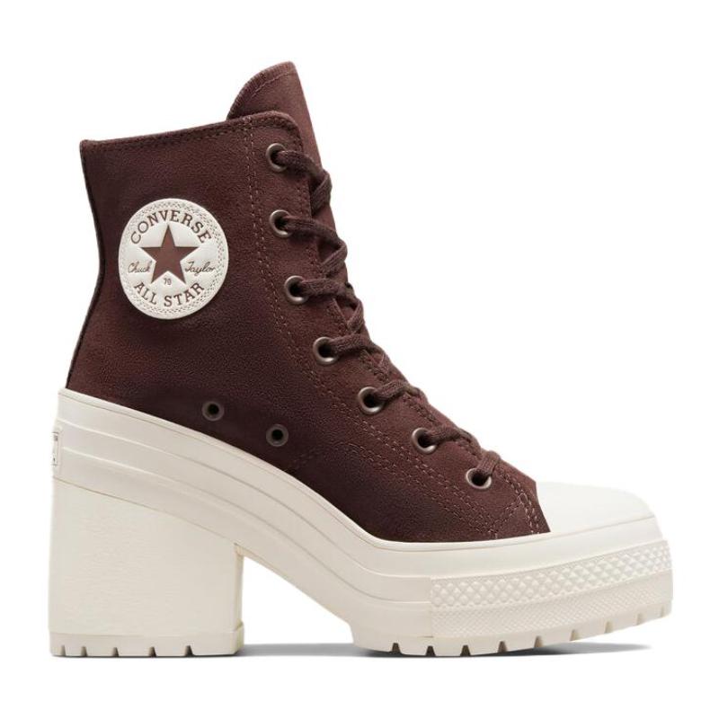Converse Chuck 70 De Luxe Замшевые Шнуровка Блочный Каблук Туфли Женские Земляной Коричневый