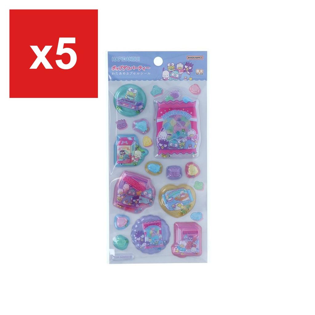 Sun-Star Stationery Sanrio Characters Sticker, Cotton Candy Capsule, Pop Deco Party, Hapidanbui