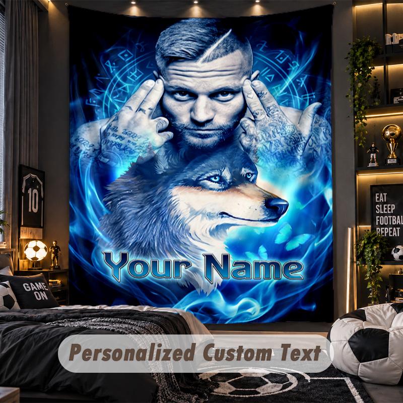 Personalized Wall Tapestry,Kontra K Custom Printed Name, Fabric Wall Art For Indoor Room Backdrop