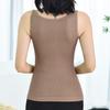 Winter Women Thermal Vest with Chest Pads Seamless Lace V Neck Fast