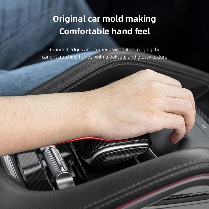 QCM3 Hot New Carbon Fiber Car Shift Lever Cover Sticker Decorative Accessories For Mercedes Benz AMG W203 W206 W220 W205 W211 W212 W