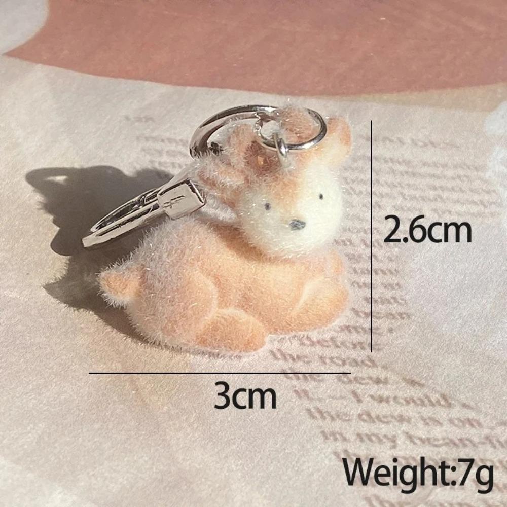 Fluffy Elk Pendant Flocking Animal Keychains 2025 Alpaca Resin Charms