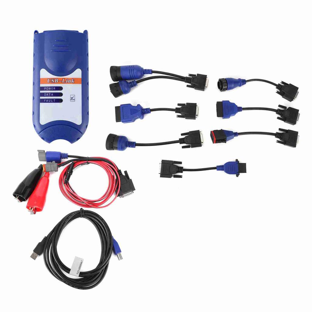 USB Link 125032 Сканер для транспортных средств Инструменты для осмотра тяжелых грузовиков Синий с диагностическими кабелями