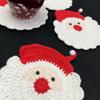 Christmas Christmas Decorations Artistic Crochet Xmas Atmosphere Heat-Resistant Cute Coasters Gift 7 Styles
