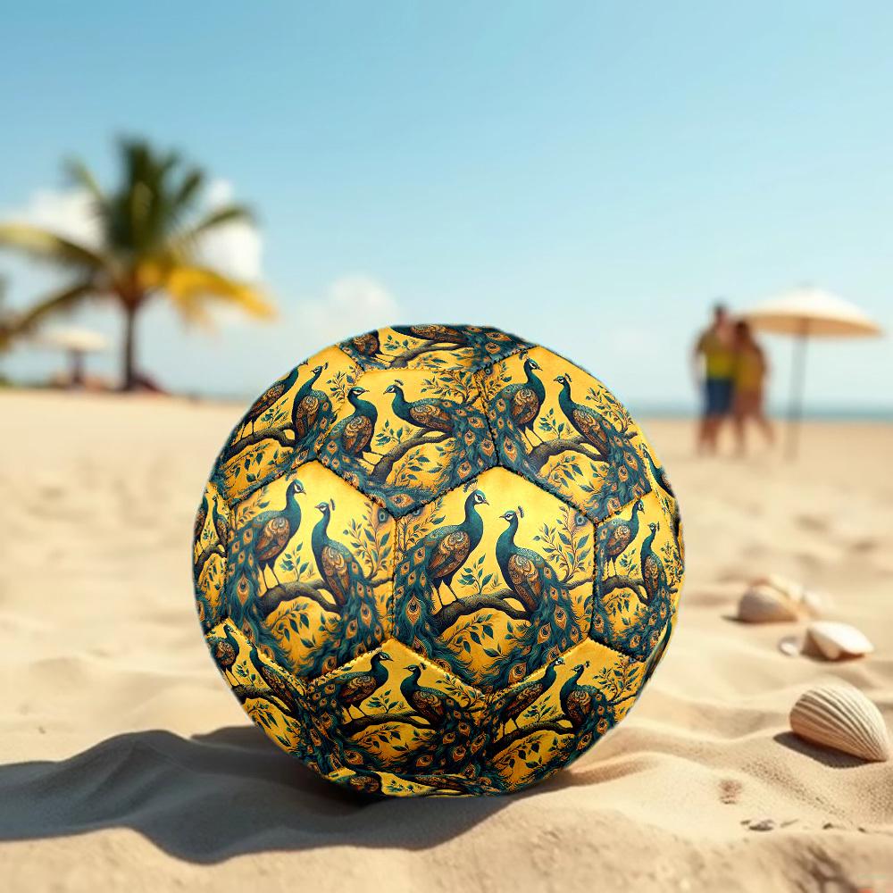 1pc Peacock Pair Branch Size 5 Soccer Ball Professional Match Training Football Indoor &Outdoor Sports Ball Lightweight Durable m6544