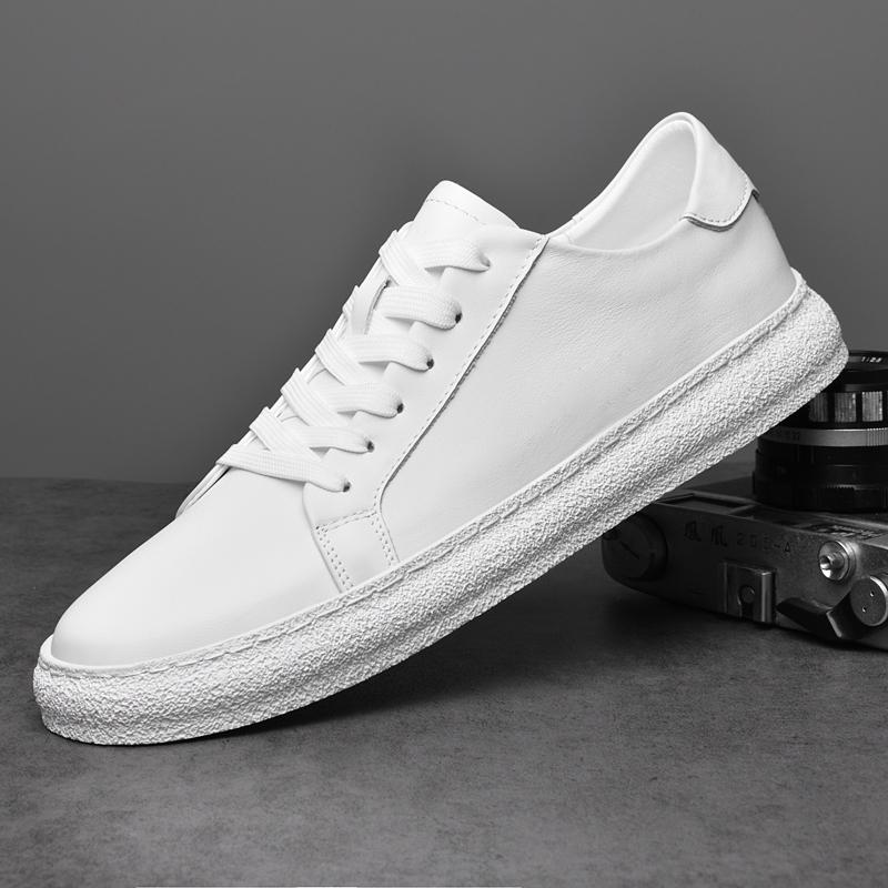 Spring Autumn Men Leather Shoes Lace Up Low Top Mens Casual Shoes Outdoor Walking Shoes Sneakers Genuine Leather Male Footwear