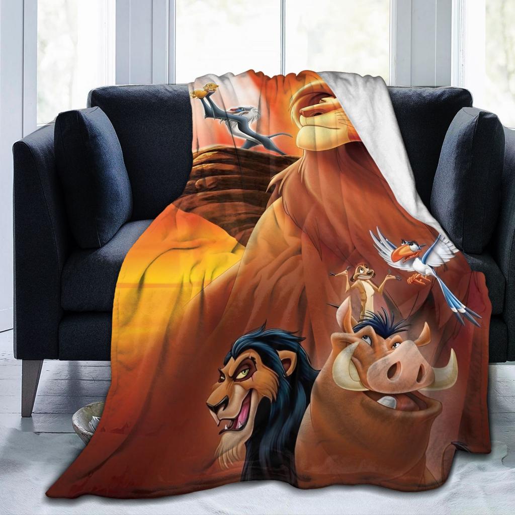 Lion King Blanket Funny Cartoon Simba Flannel Novelty Warm Throw Blankets for Bedding Lounge Autumn/Winter