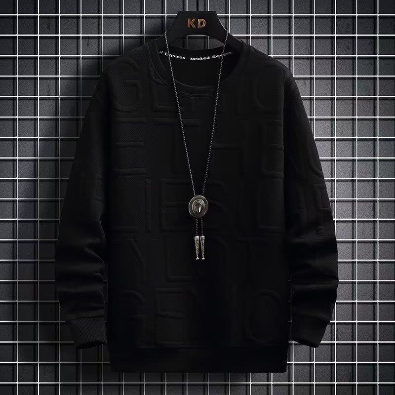 Мужская корейская свободная толстовка-пуловер с круглым вырезом - повседневный, универсальный топ на весну и осень (2022)