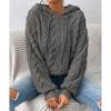 Autumn Hoodies Spliced Women's Clothing Tops Solid Color Hooded Thick Jacquard Long Sleeved Sweatshirt Jacket