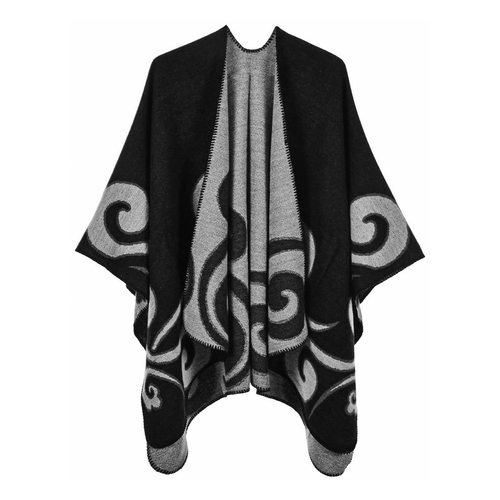 Женское зимнее теплое одеяло с принтом большого размера, накидка, шаль, кардиганы