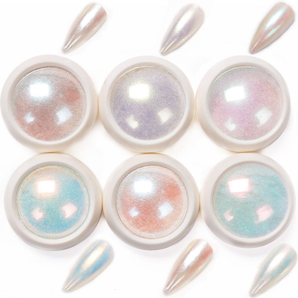 Mirror Chrome Nail Powder Metallic Holographic Chrome Nail Powder Mirror Nail Chrome Powder for Manicure Nail Art Decors