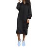 Платье Yousheng Women Fall Spring Dress с регулируемым подолом, завязками на шнурке, капюшоном, разрезом, накладным карманом, свободное однотонное платье миди с длинными рукавами, плотное платье