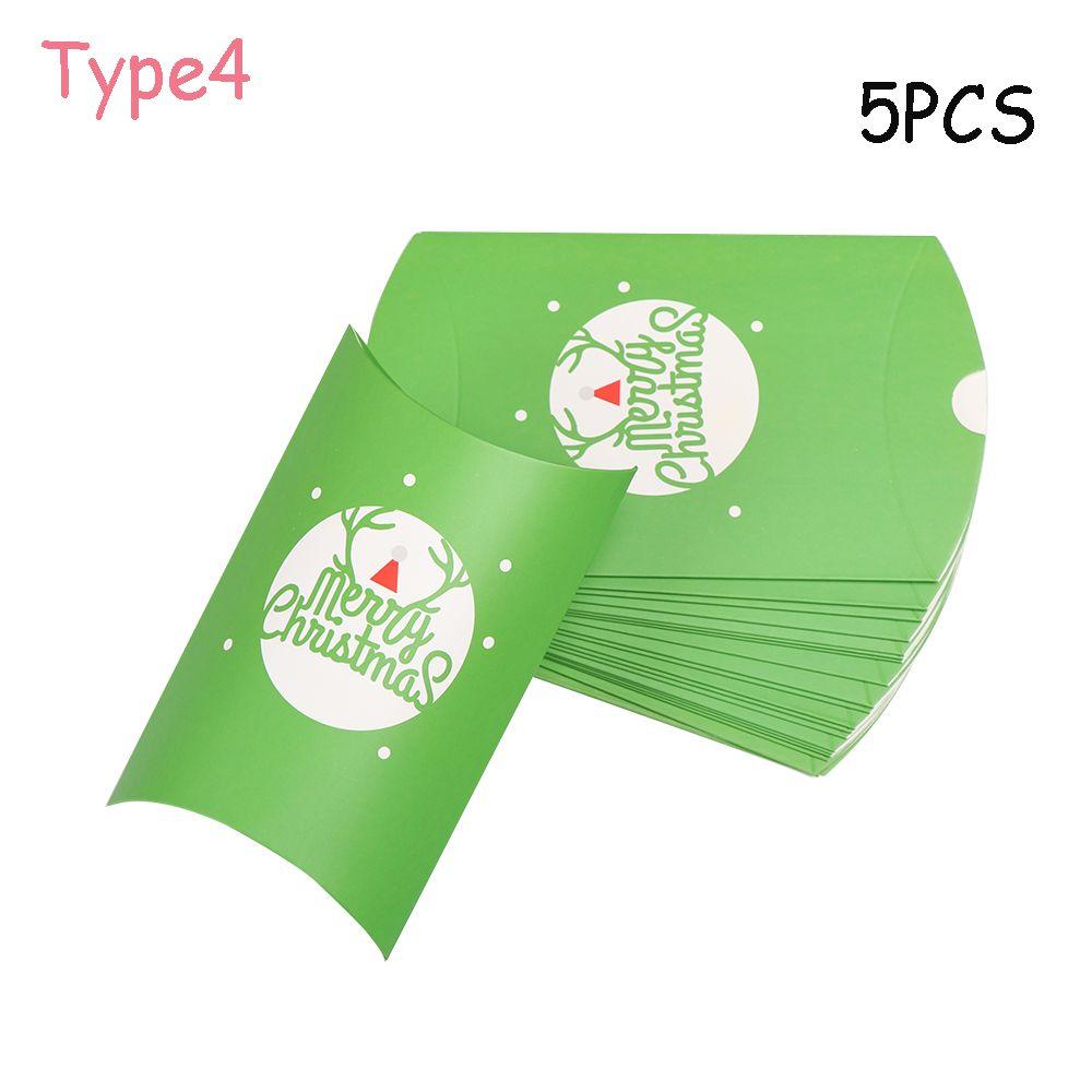 5/10PCS Cute Party Present pouch Kraft Gift Bag Christmas Paper Candy Boxes Pillow Shape