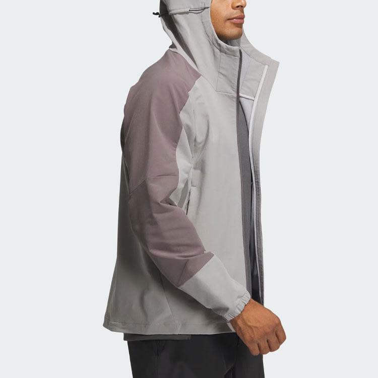 Adidas Куртка Wind.Rdy Softshell с капюшоном, цветной логотип, спортивная куртка для активного отдыха, мужская куртка, ледяной серый IP0732