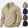 Autumn/Winter Men's Casual Sweatshirt - New Checkered Zip-Front Sweatshirt In Suede Velvet with Embroidered Jacquard Design