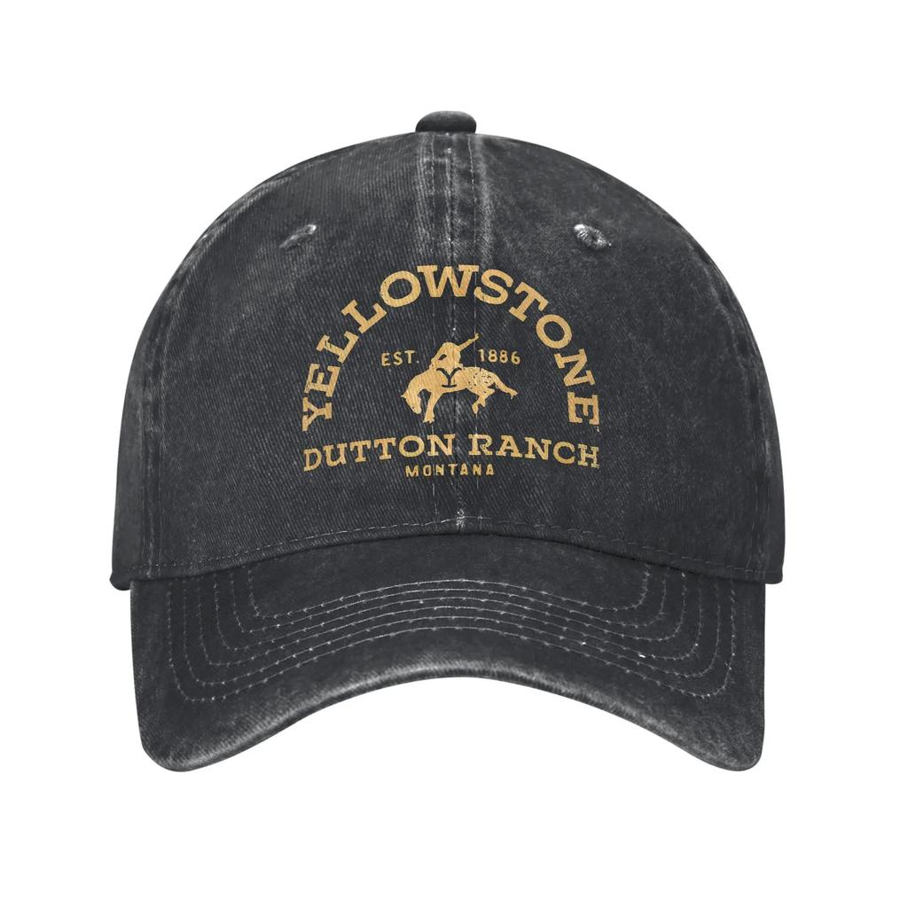 AYellowstone Dutton Ranch Золотой Монтана Винтажные Бейсболки Потертый Деним Стиранная Кепка от Солнца Для Бега Гольфа Регулируемая Посадка Кепки Ca