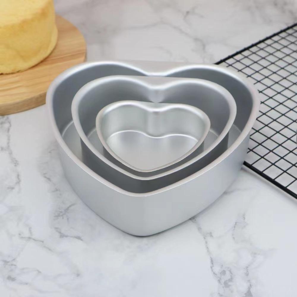 Removable Bottom Heart Shaped Cake Pan Non Stick Metal Heart Cake Baking Pan Mousse