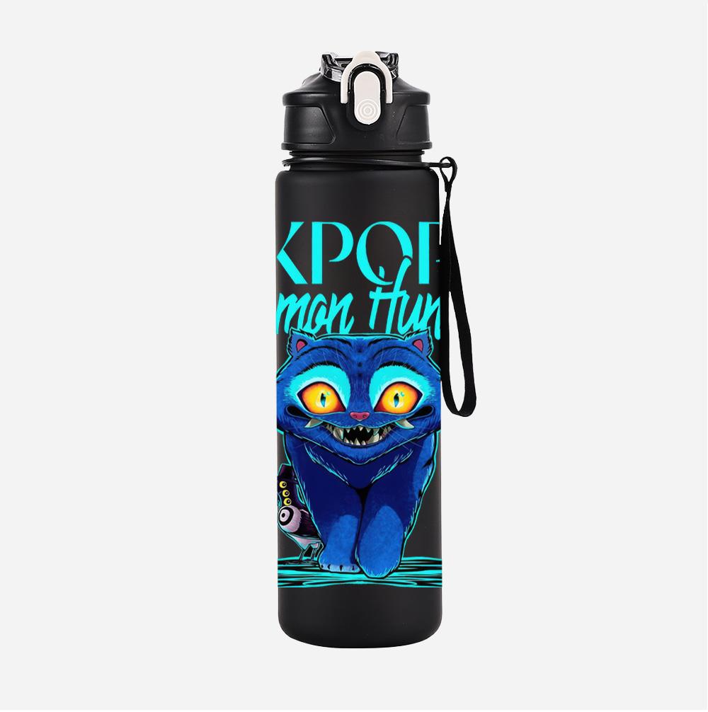 750Ml Water Bottler K-Pop Demon Hunters Printed Character Water Cup Large Capacity Outdoor Portable Rope Drinking Bottle for Boy Girl Gift