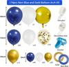 Navy Blue White Gold Balloon Chain