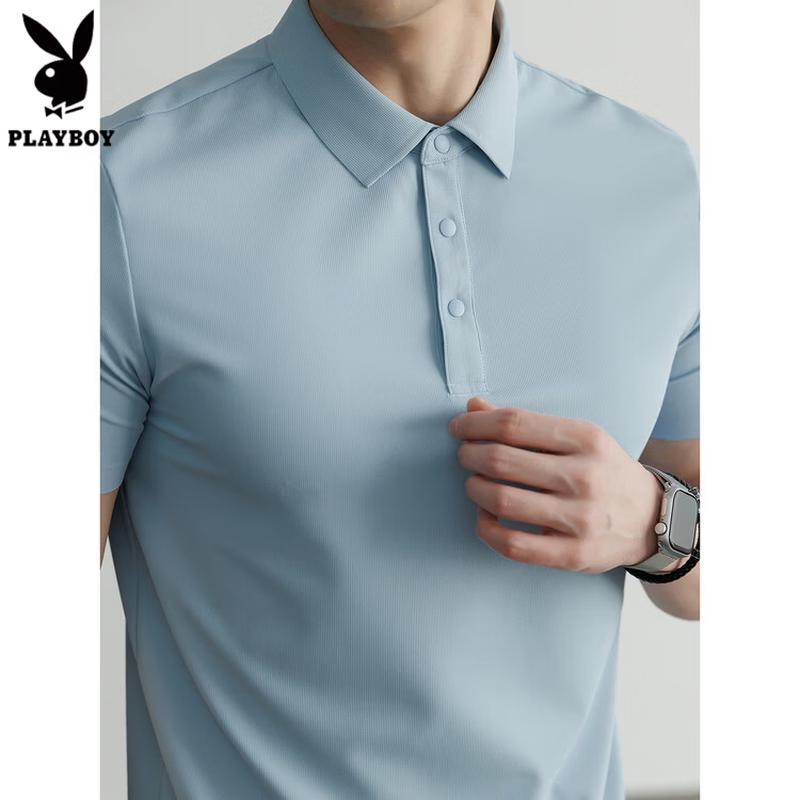 PLAYBOY Мужская поло с полумолнией, быстросохнущая