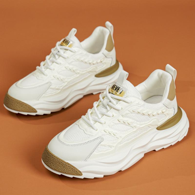 Трендовая спортивная обувь, мужские удобные дышащие кроссовки на платформе с сеткой, модные повседневные прогулочные кроссовки 2024 года, мужская летняя новинка