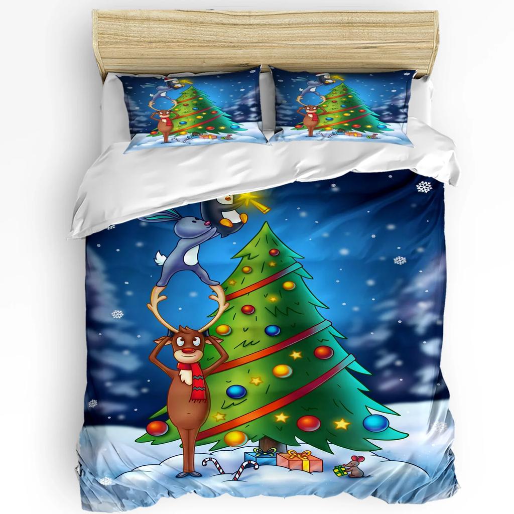 Christmas Tree Ball Duvet Cover Bed Bedding Collection For Double Home Textile Quilt Cover Pillowcases Bedroom Bedding Collection No Linen