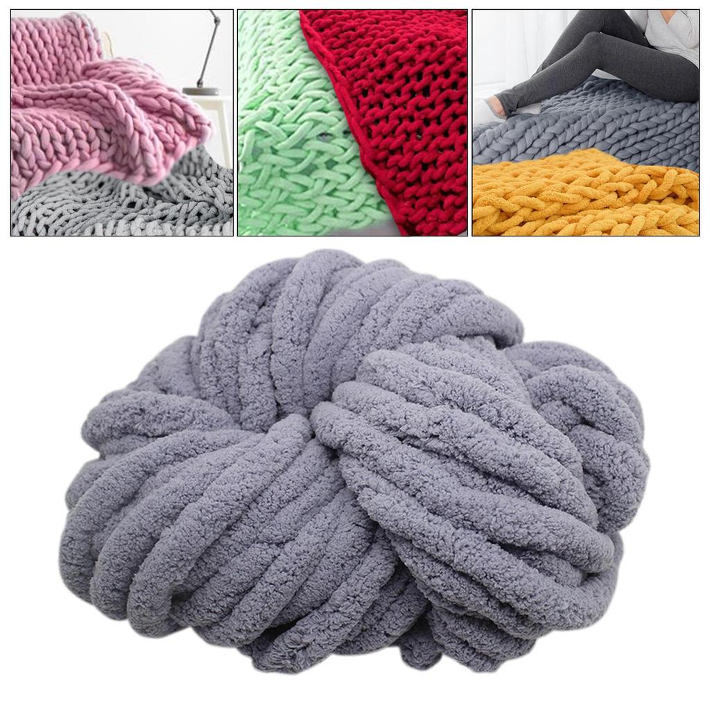 Толстая пряжа синель, моющаяся, мягкая, плюшевая пряжа, гигантский калибр 7, объемная пряжа для ручного вязания, одеяла, шарфа, поделок, вязания крючком