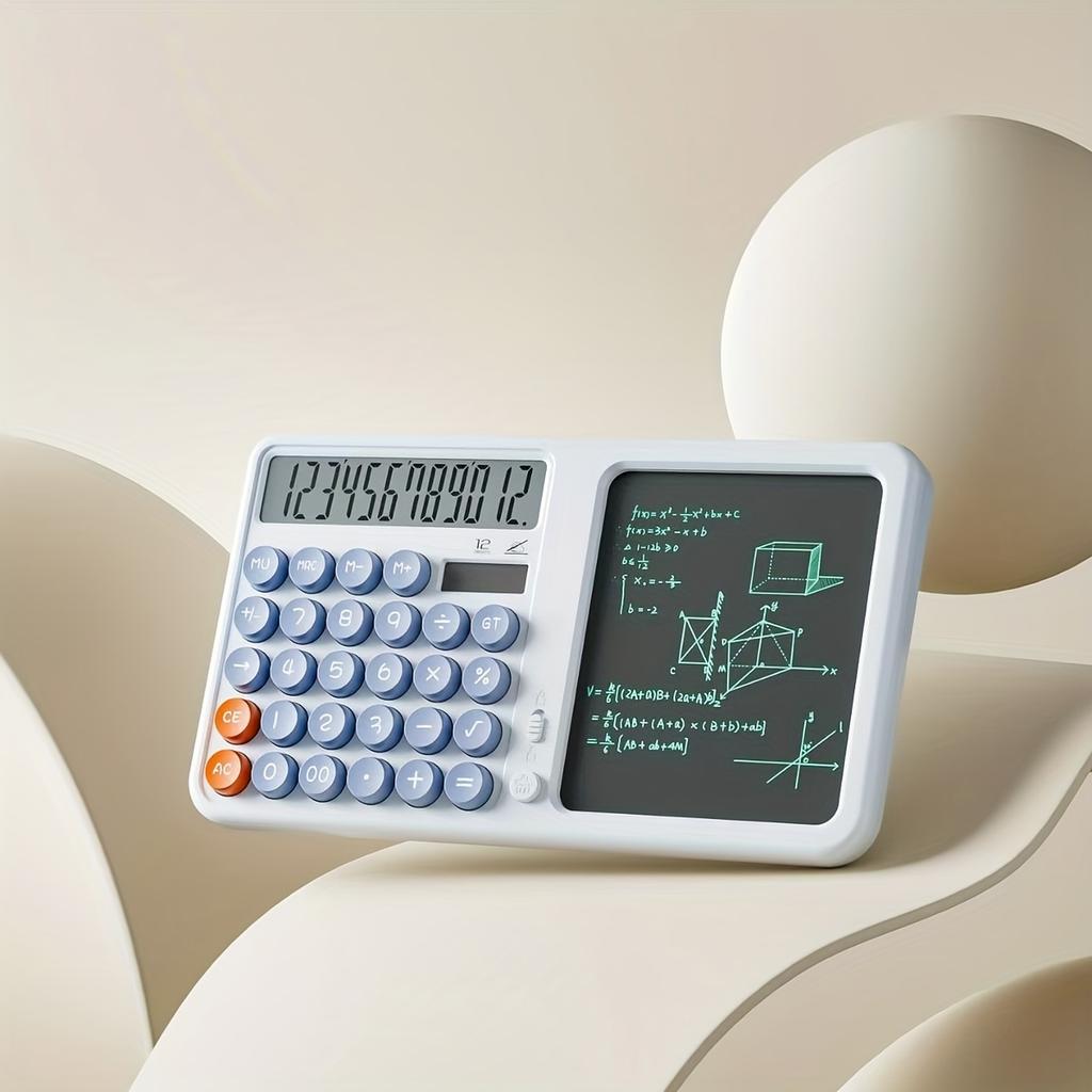 Калькулятор, Настольный Офисный Многофункциональный Калькулятор-Планшет для Заметок с Двойным Питанием от Батареи/Солнца, Помощник для Заметок, Дисплей с Большим Экраном,