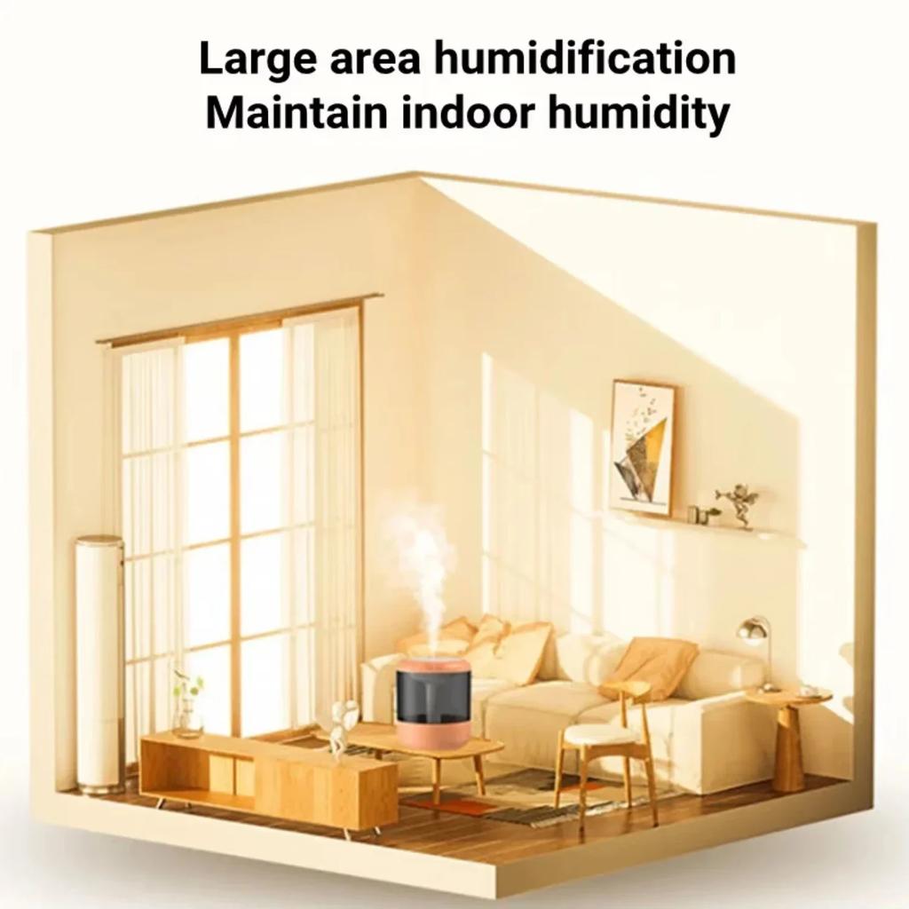 2-скоростной увлажнитель воздуха 1,2 л, высокая емкость, регулируемый, для спальни, офиса, дома, для помещений, настольный диффузор, увлажнитель, туманообразователь