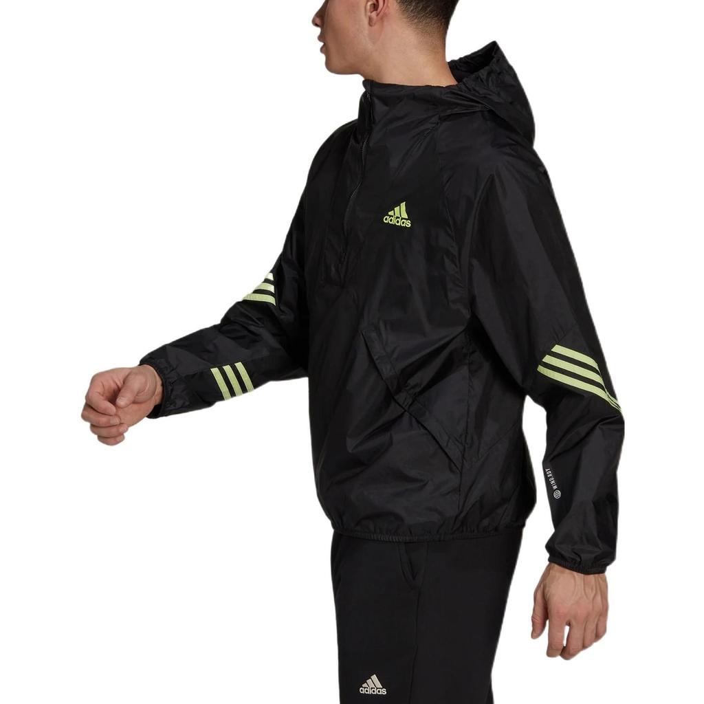 adidas Куртки Мужские Черные С Капюшоном Средней Посадки Прямого Кроя H65744