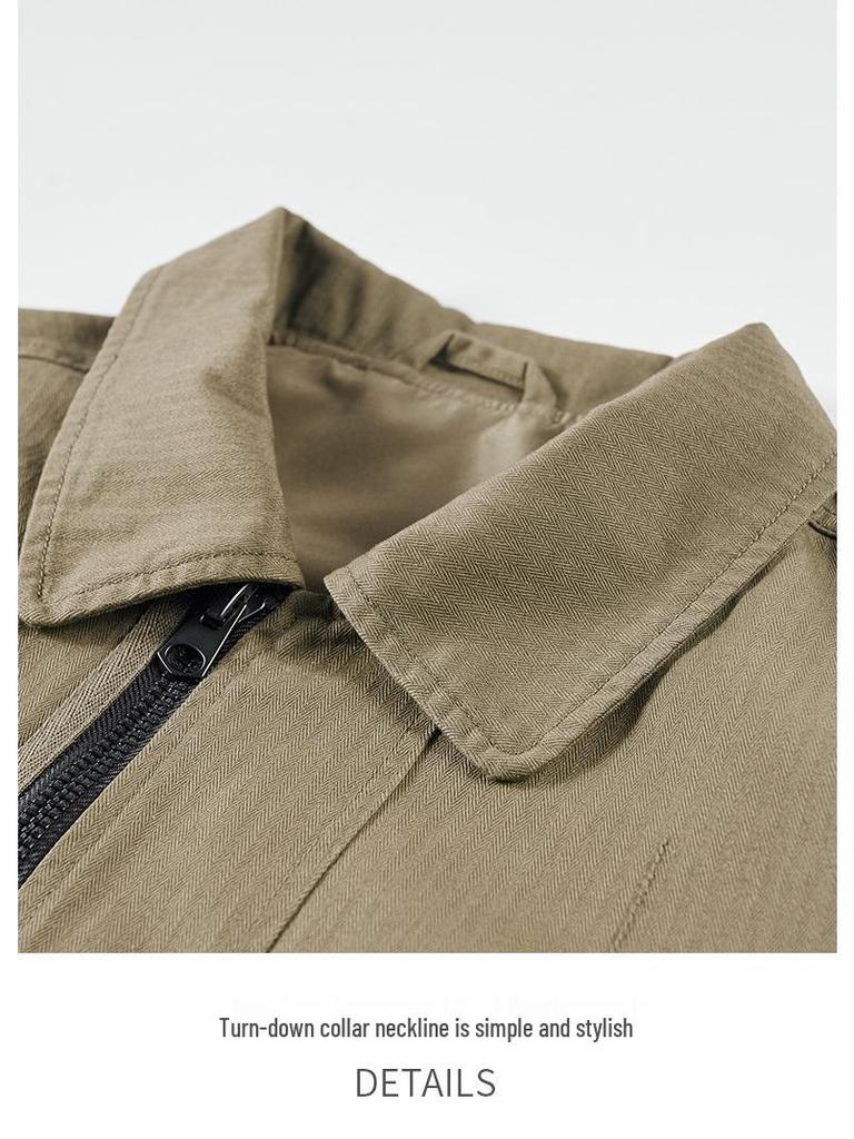 Unisex Casual Cotton Bomber Jacket - Solid Color, Lapel, Spring/Autumn, Loose Fit