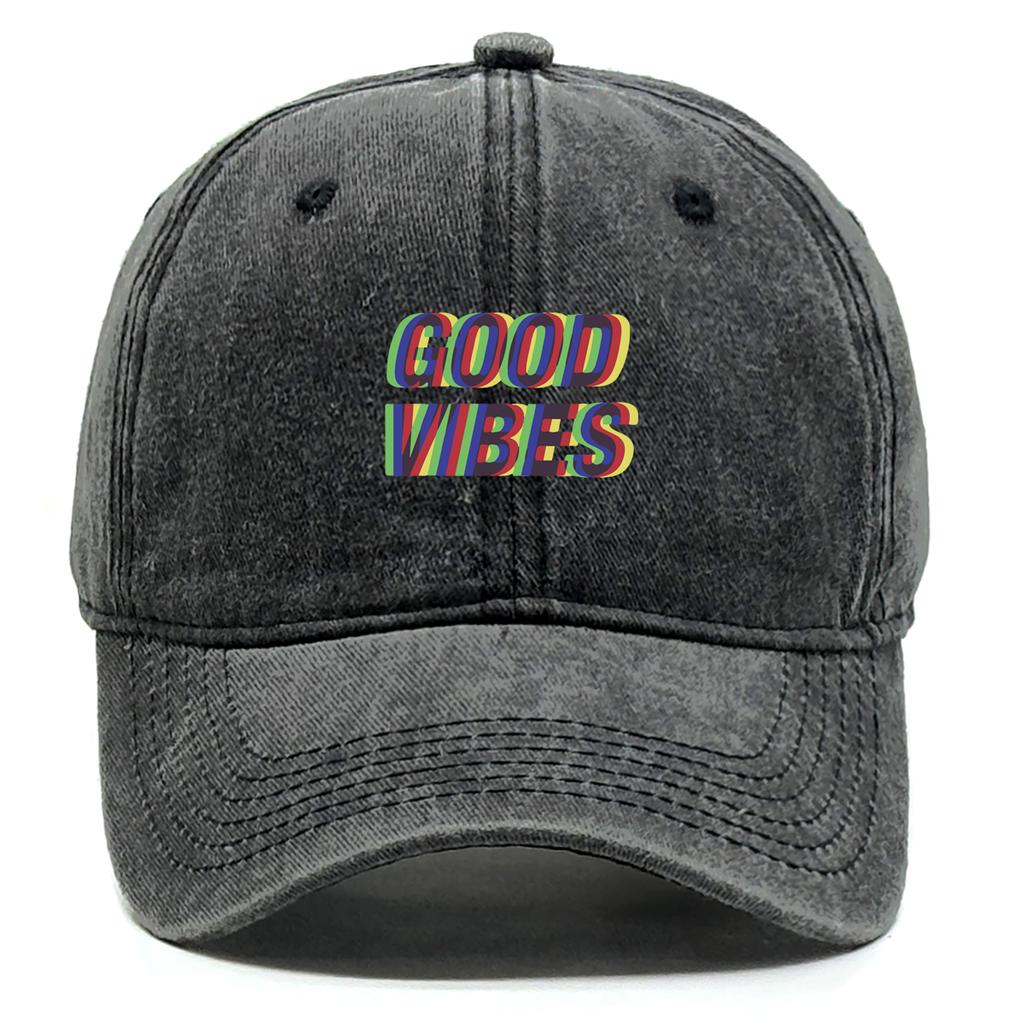 Unisex Baseball Caps "GOOD VIBES" Trucker Cap Casual Fashion Adjustable Baseball Hat Ideal Choice For Gifts One Size Fits All