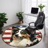 1PC Patriotic Dog Office Round Area Rug, Indoor Mat Suitable For Office, Under Office Chairs Bedroom Living Room Home Decor, Room Deco 030
