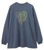 Milkfed Casual MELTY HEART SUPER BIG TEE Navy B/B Women's
