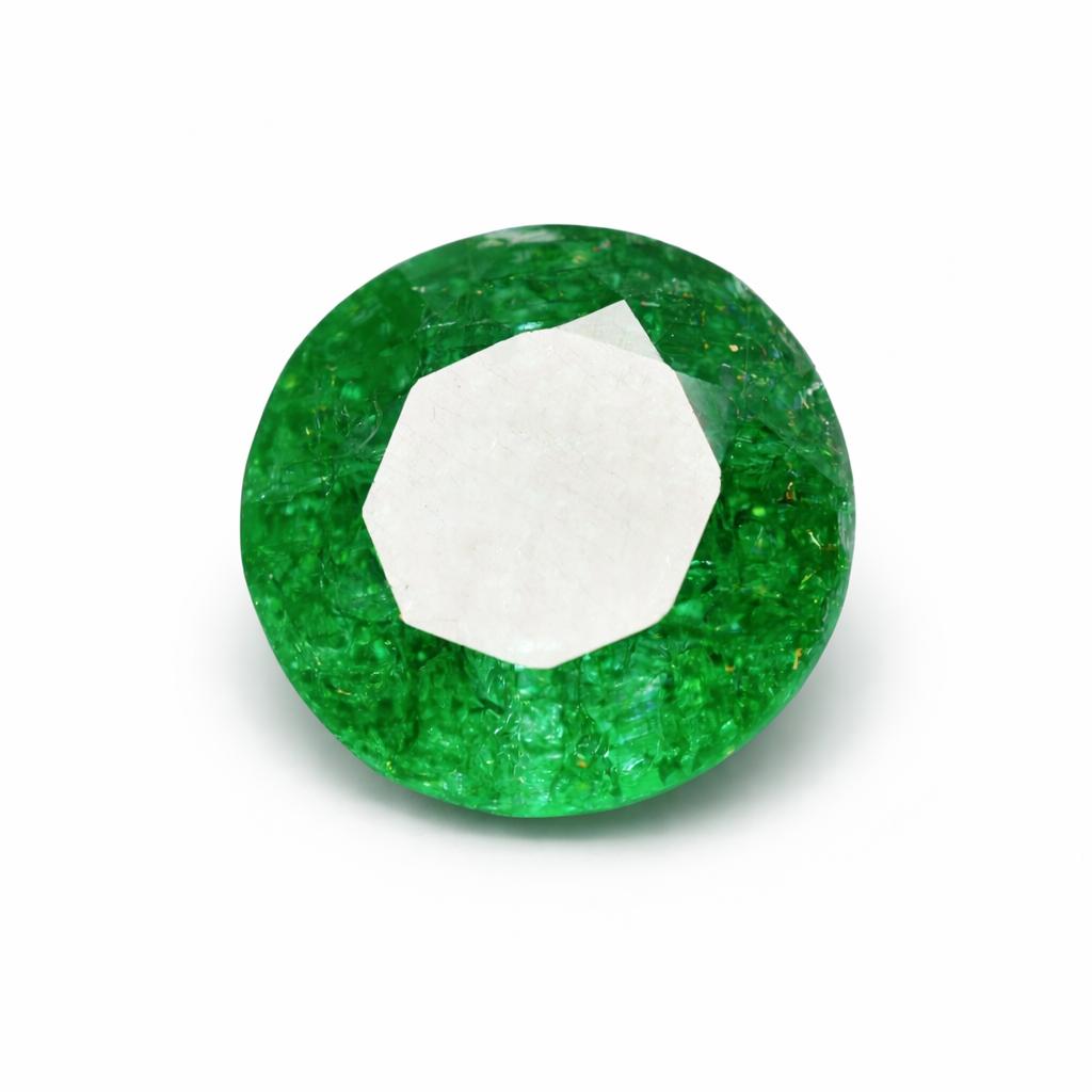 Natural Green Emerald Loose Gemstone 9 ct Colombian Round Cut for Jewelry Making and Gem Collections