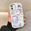 For OPPO A16s A38 A58 A98 A56 A74 A78 Reno 8T Realme C65 C25S C53 Cute Little Bears Pattern Silver Edge Lens Soft Silicone Phone Case