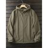 European and American Orders! Outdoor Soft Shell Jacket! Men's Autumn and Winter Plus size Windproof Fleece-lined Hood Top Casual Outerwear