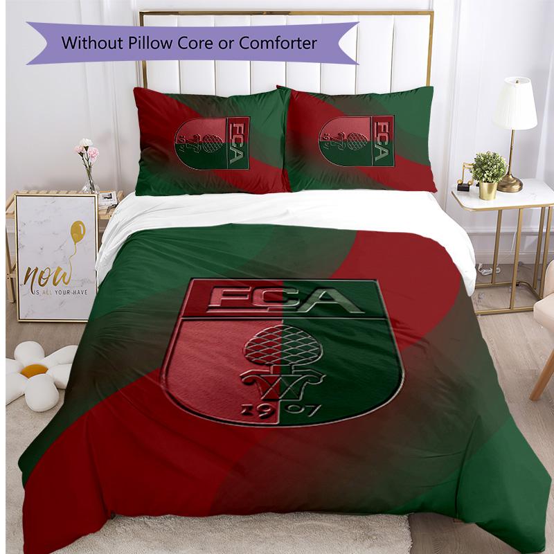 FC Augsburg FC Printed 3PCS Bedding Set Breathable Duvet Cover with Pillowcases Decorative Bed Linen for Bedroom Home
