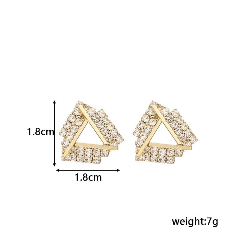 Серьги-гвоздики в форме треугольника со стразами для женщин, милые новые простые модные украшения для вечеринок и свадеб