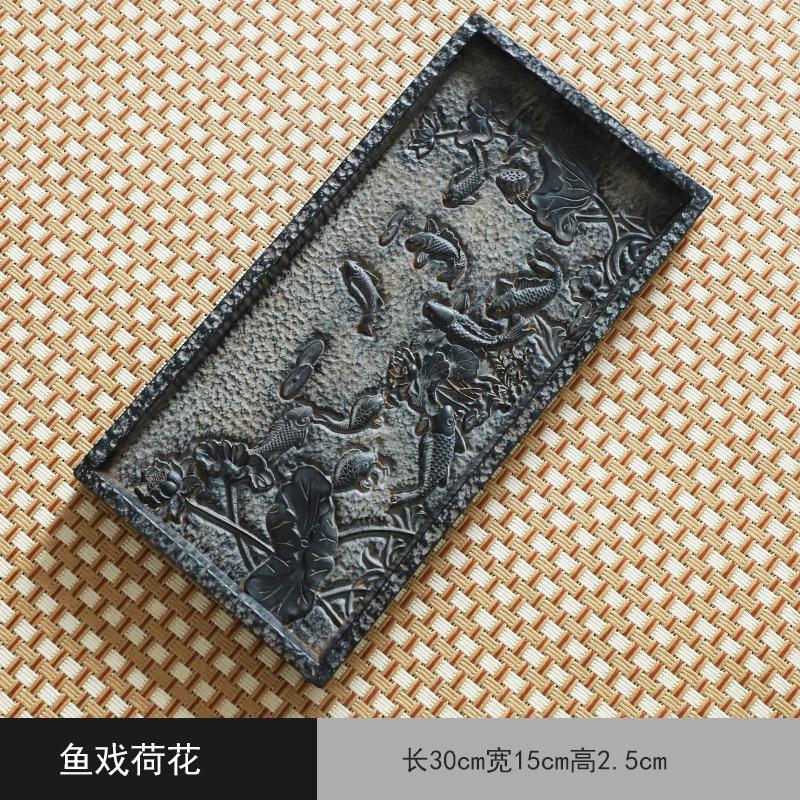 Керамический поднос для сухого заваривания чая, чайный сервиз кунг-фу, аксессуары для хранения воды, квадратный, круглый, большой, лакированный чайный столик, держатель для горшка