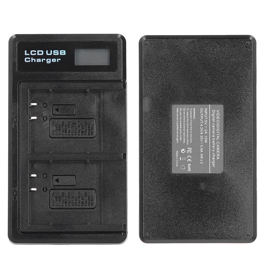 Портативное зарядное устройство для аккумуляторов камеры LI 50B, USB-зарядное устройство для двух аккумуляторов с ЖК-дисплеем