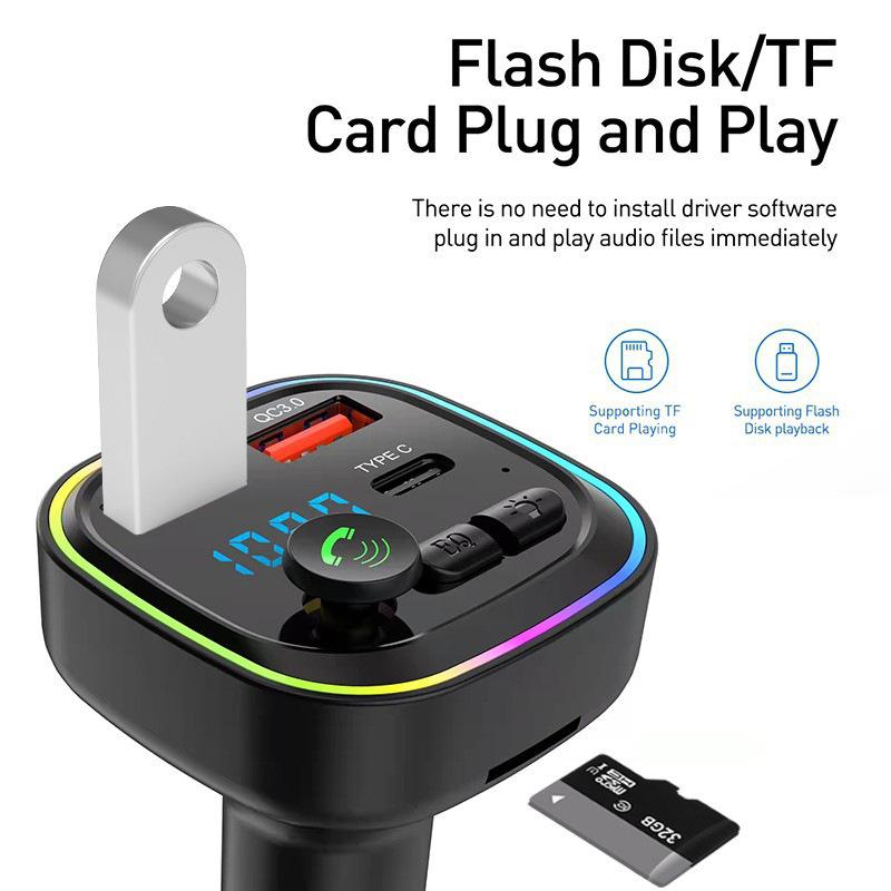 Bluetooth Автомобильный FM-трансмиттер с MP3-плеером P4 и быстрой зарядкой QC3.0