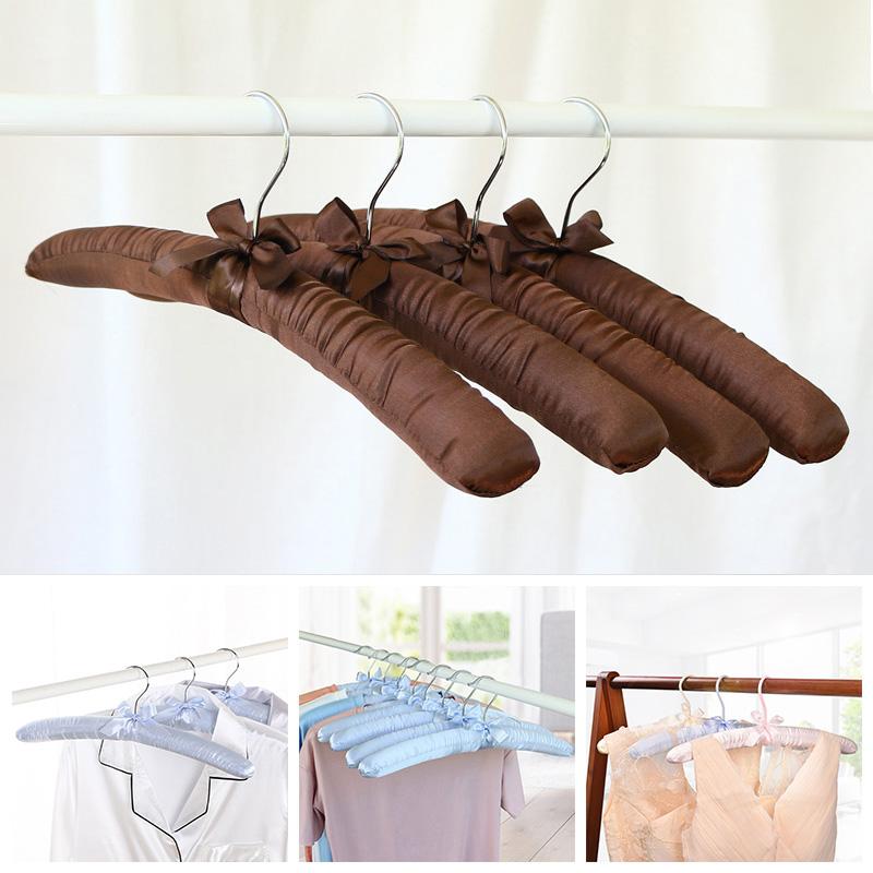 1PC Clothes Shop Clothes Hanger Silk Wrapped Storage Holder Sponge Hangers Padded Hanger Satin
