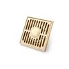 10*10cm Golden Floor Drain  Brass Prevention Odor Thickening Drain Shower Bathroom Drainage Balcony Washing Machine Floor Drain