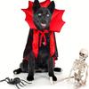 Halloween dog costume vampire dog costume devil dog Halloween cloak red and black dog Halloween costume small and medium-sized dog