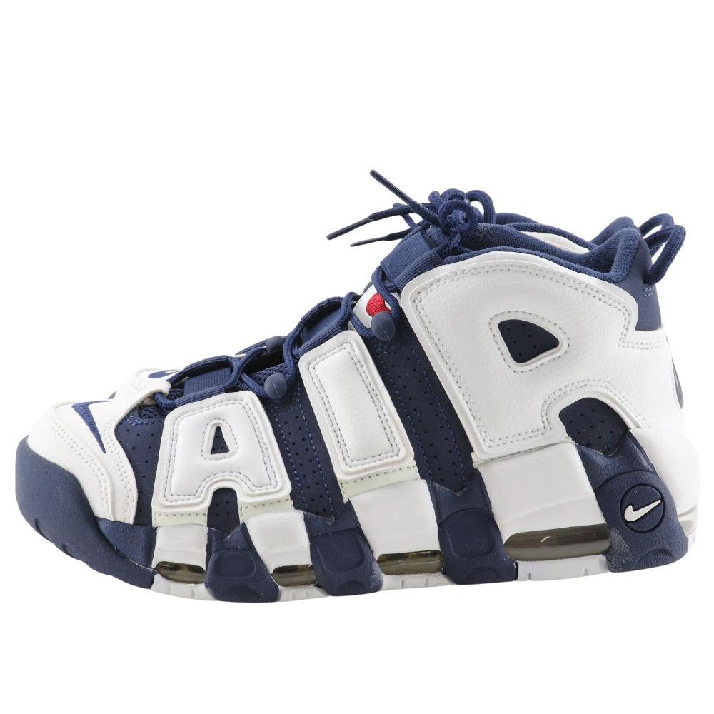 Nike Кроссовки Air More Uptempo Olympics 414962-104 AIR MORE UPTEMPO OLYMPIC Белая / темно-синяя кожа мужские Б/у
