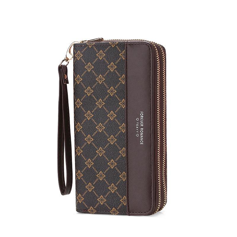 Длинный кошелек для девочек, простая модная сумка на молнии, большой вместительный кошелек для женщин